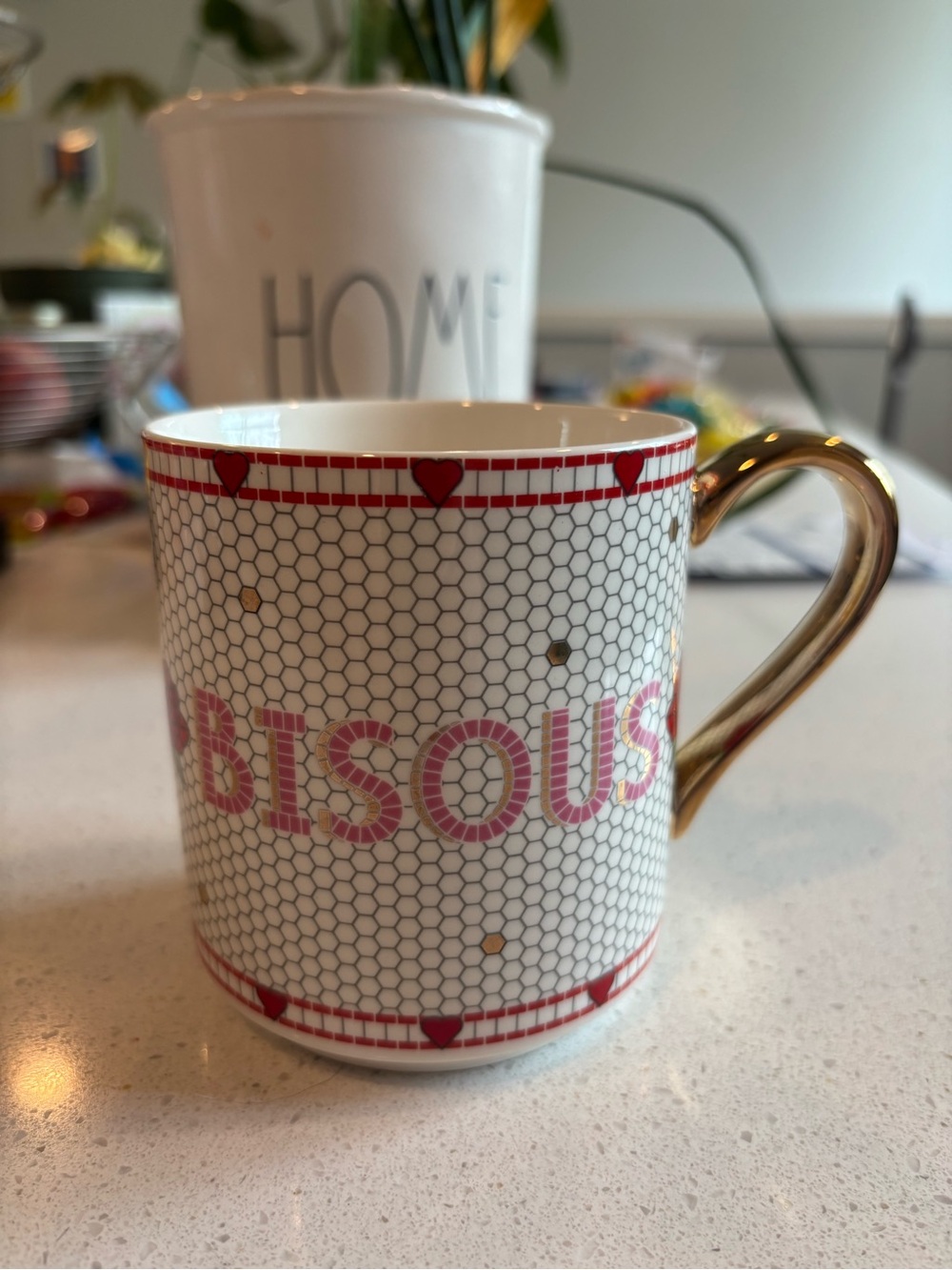Anthropologie Bisous Valentine Collection  Mug